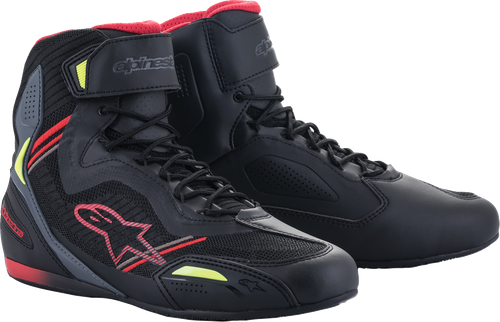 ALPINESTARS 25103191368 Faster-3 Rideknit® Shoes - Black/Red/Yellow US 8 / EU 40.5