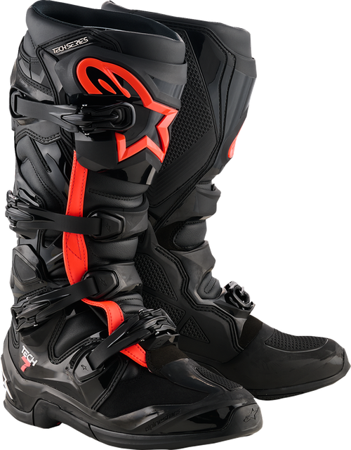 ALPINESTARS 2012025-1030-7 Tech 7 Boots - Fluorescent Red/Black US 7 / EU 40.5