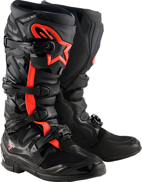 ALPINESTARS 2012025-1030-10 Tech 7 Boots - Fluorescent Red/Black US 10 / EU 44.5