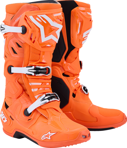 ALPINESTARS 2010520-4512-13 Tech 10 Supervented Boots - Fluorescent Orange/Black/White US 13 / EU 48