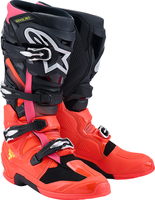 ALPINESTARS 2012025-1576-11 Tech 7 Boots - Black/Fluorescent Red/Fluorescent Pink US 11 / EU 45.5