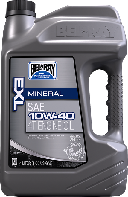 BEL-RAY 99090-B4LW EXL Mineral 4T Engine Oil - 10W-40 4L