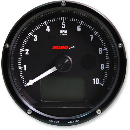KOSO NORTH AMERICA BA035K00 TNT-01R Universal Electronic Speedometer/Tachometer - Black Face/Casing