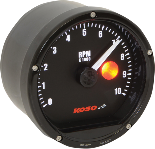 KOSO NORTH AMERICA BA035130 TNT-01R Tachometer - 10,000 RPM Black Casing/Black Face 3.41"