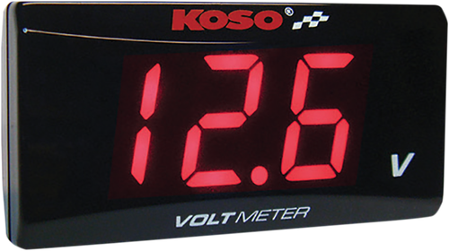 KOSO NORTH AMERICA BA024R00 Super Slim Volt Meter - Red Digits 2.22" W x 1.06" H x 0.43" D