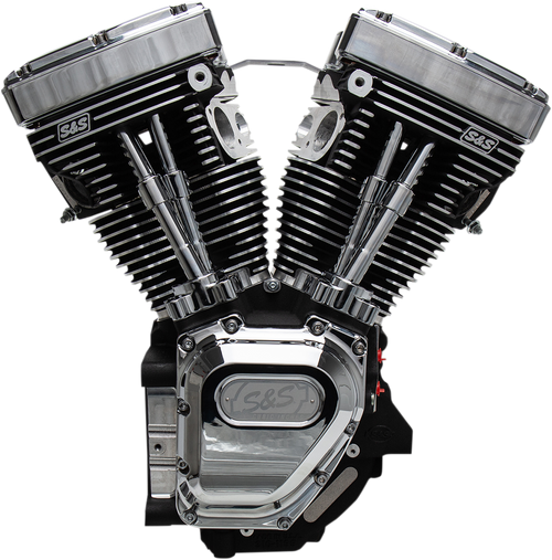 S&S CYCLE 310-0770A T111 Long Block Engine - Wrinkle Black and Chrome Touring | Dyna