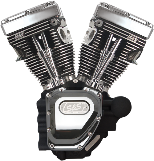 S&S CYCLE 310-0402A T111 Long Block Engine - Wrinkle Black and Chrome Touring