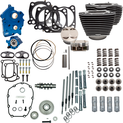 S&S CYCLE 310-1104C 128" Power Package - 4.500" Stroke Oil Cooled Black w/Highlights M8