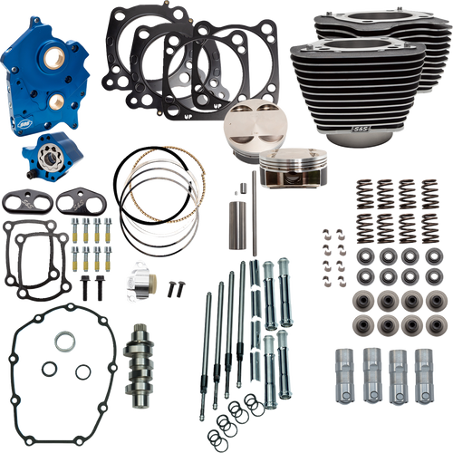 S&S CYCLE 310-1050C 124" Power Package - 4.375" Stroke Water Cooled Black w/Highlights M8