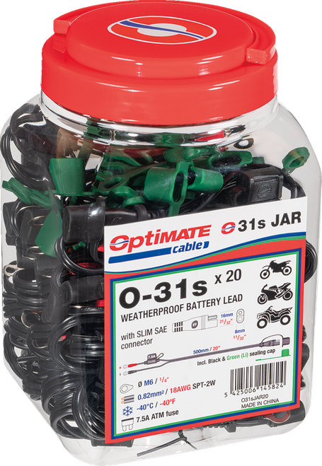 TECMATE O-31SJAR Charging Cable - OptiMate - O-31S - 20 Pack