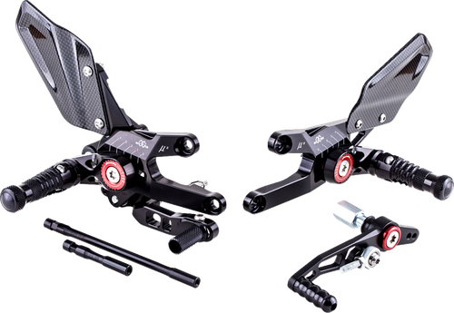 GILLES TOOLING MUE2-H01-B MUE2 Rearset - Black - Honda