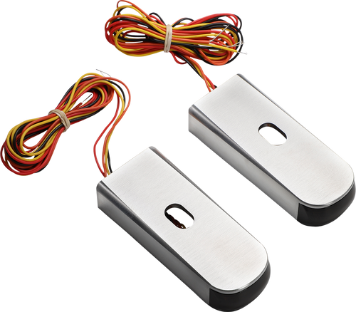 ALLOY ART DSL8-2R Fender Strut LED Marker Lights - LED Red/Raw '06-'17 FXD