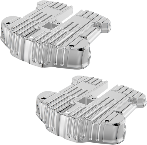 ROUGH CRAFTS RC-610-001 Rocker Box Covers - Chrome Grooved