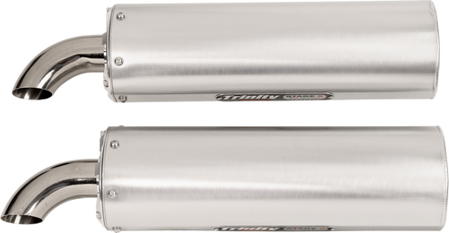 TRINITY RACING TR-4190D Full Dual Exhaust System - Brushed - RZR XP 1000 - Brushed RZR XP 1000