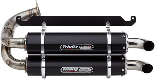 TRINITY RACING TR-4169S-BK Stage 5 Slip-On Dual Muffler - Black