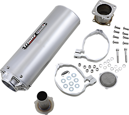TRINITY RACING TR-4176S Slip-On Muffler - Brushed - KRX 1000 - Brushed KRX 1000