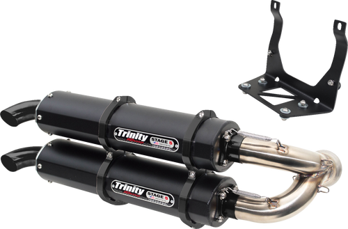 TRINITY RACING TR-4160S-C2 Stage 5 Slip-On Dual Muffler - Cerakote Black