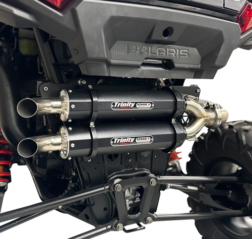 TRINITY RACING TR-4186S Dual Slip-On Mufflers - Brushed Aluminum