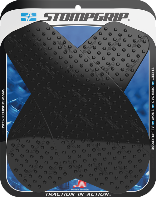 STOMPGRIP 55-10-0004B Volcano Profile Traction Pad Tank Grips - Volcano Black Yamaha YZF '03-'05