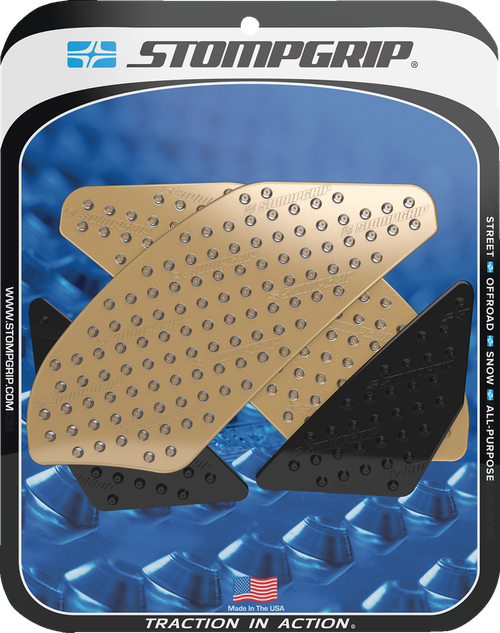 STOMPGRIP 55-10-0007H Volcano Profile Traction Pad Tank Grips - Volcano Clear/Black Yamaha YZF '09-'14