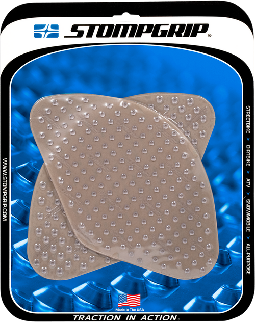 STOMPGRIP 55-10-0051C Volcano Profile Traction Pad Tank Grips - Volcano Clear Suzuki SV '00-'15