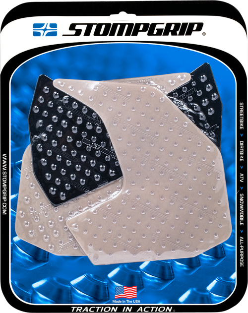 STOMPGRIP 55-10-0092H Volcano Profile Traction Pad Tank Grips - Volcano Clear/Black Yamaha FZ/MT '14-'20