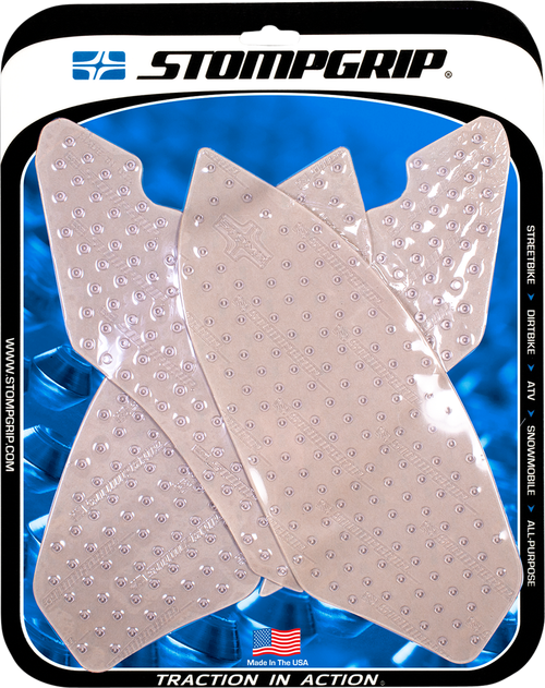 STOMPGRIP 55-10-0107C Volcano Profile Traction Pad Tank Grips - Volcano Clear BMW S/HP '14-'20