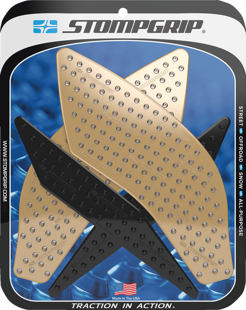 STOMPGRIP 55-10-0099H Volcano Profile Traction Pad Tank Grips - Volcano Clear/Black Yamaha YZF '15-'25