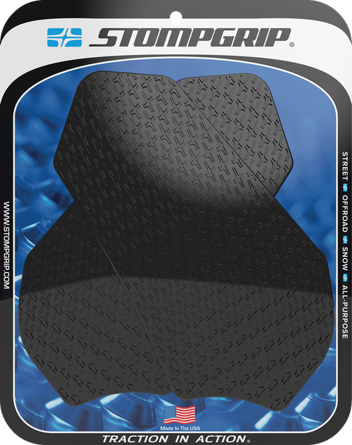 STOMPGRIP 55-14-0057B Icon Profile Traction Pad Tank Grips - Icon Black Suzuki GS '11-'25