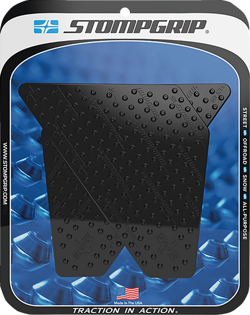 STOMPGRIP 55-10-0060-6B Volcano Profile Traction Pad Tank Grips - Volcano Black Kawasaki KLR '22-'25