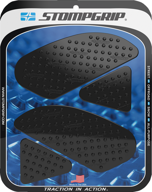 STOMPGRIP 55-10-0100B Volcano Profile Traction Pad Tank Grips - Volcano Black Honda CBR '15-'22