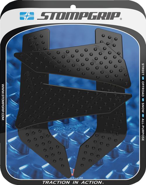 STOMPGRIP 55-10-0126B Volcano Profile Traction Pad Tank Grips - Volcano Black Yamaha XT '08-'25
