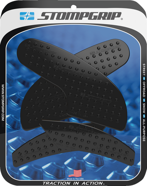 STOMPGRIP 55-10-0146B Volcano Profile Traction Pad Tank Grips - Volcano Black Ducati Supersport '17-'24