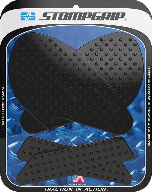 STOMPGRIP 55-10-0163B Volcano Profile Traction Pad Tank Grips - Volcano Black Yamaha YZF '19-'25