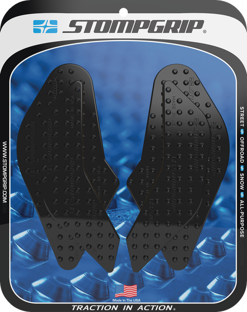 STOMPGRIP 55-10-0210B Volcano Profile Traction Pad Tank Grips - Volcano Black Suzuki GS '24-'25