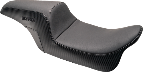 SLYFOX SlyFox4682A The Drifter Seat - Black Logo Smooth Vinyl Carbon Fiber Dyna '06-'17