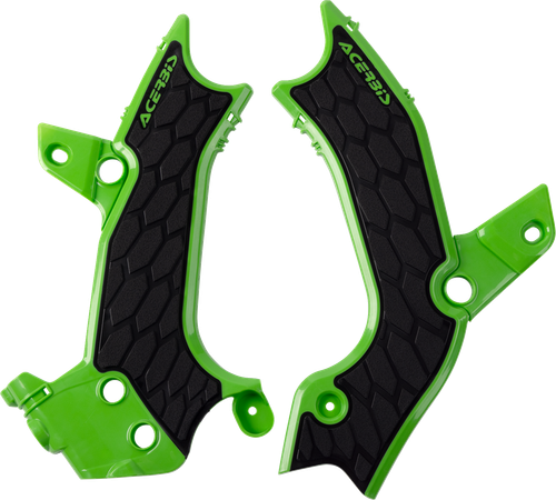 ACERBIS 2983671089 X-Grip Frame Guards - Green/Black KX 250/X/450