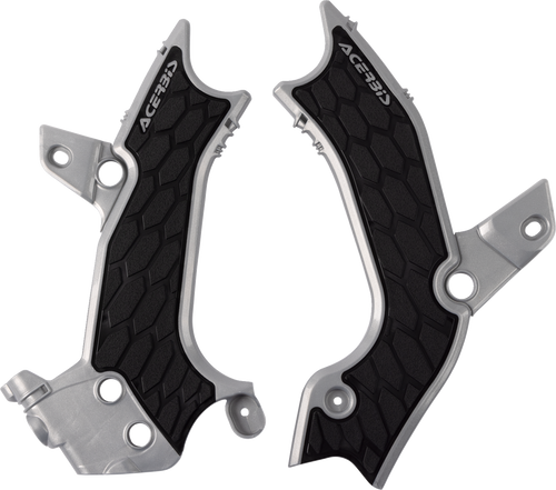 ACERBIS 2983671015 X-Grip Frame Guards - Silver/Black KX 250/X/450