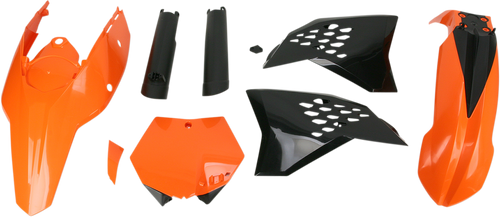 ACERBIS 2198070354 Full Replacement Plastic Kit - '07 OEM Orange/Black KTM SX/XC '07-'10