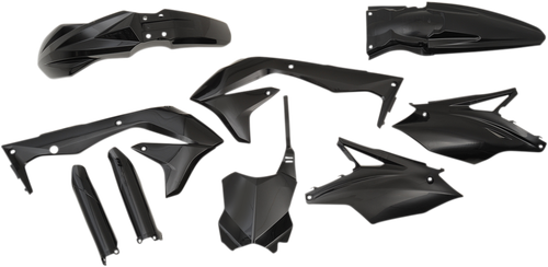ACERBIS 2449570001 Full Replacement Plastic Kit For Kawasaki - Black Kawasaki KX '16-'17