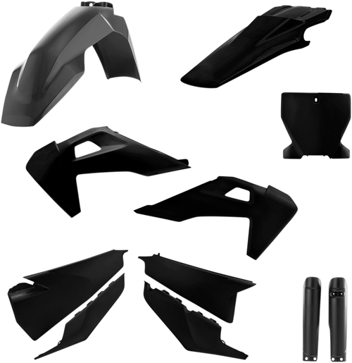 ACERBIS 2726550001 Full Replacement Plastic Kit For Husqvarna - Black Husqvarna FC/FX/TC/TX '19-'22