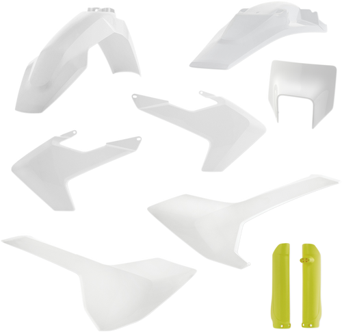 ACERBIS 2733436345 Full Replacement Plastic Kit For Husqvarna - '19 OEM White/Yellow Husqvarna FE/TE '17-'19