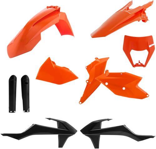 ACERBIS 2733426345 Full Replacement Plastic Kit - '19 OEM Orange/Black KTM EX/XC '17-'19