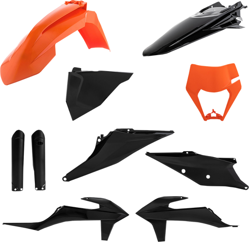 ACERBIS 2791545225 Full Replacement Plastic Kit - '16 OEM Black/Orange KTM EX/XC '20-'23