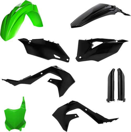ACERBIS 2736291089 Full Replacement Plastic Kit For Kawasaki - Green/Black Kawasaki KX '19-'24