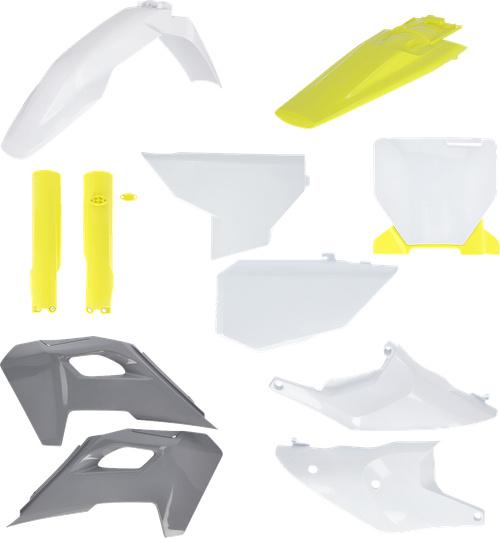 ACERBIS 2986610275 Full Replacement Plastic Kit For Husqvarna - '24 OEM White/Gray/Yellow Husqvarna FC/FX/TC/TX '23-'24