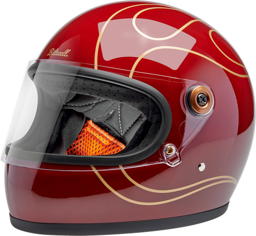 BILTWELL 1003-594-505 Gringo S Helmet - Flames Gloss Garnet Red XL
