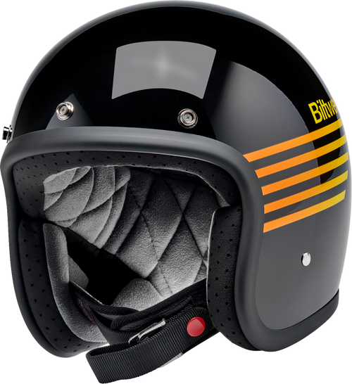 BILTWELL 1001-5115-206 Bonanza Lightspeed Helmet - Lightspeed Gloss Black/Orange/Yellow 2XL