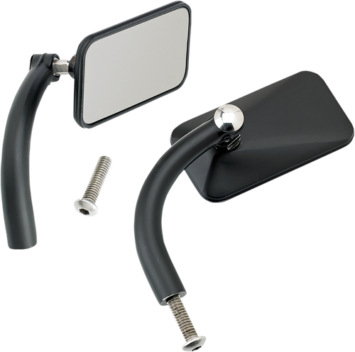 BILTWELL 6502-200-102 Utility Mirror with Perch Mount — Perch - Utility Side View Rectangle Perch Black Pair