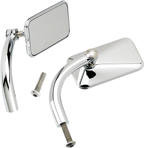 BILTWELL 6502-200-502 Utility Mirror with Perch Mount — Perch - Utility Side View Rectangle Perch Chrome Pair